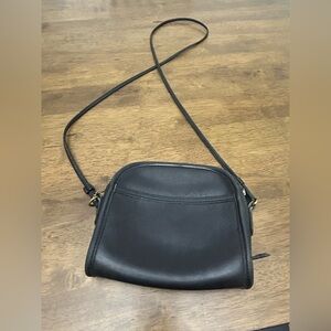 Vintage Coach Abbie Black Leather Crossbody Bag Small